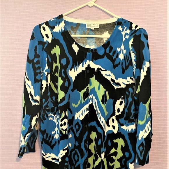 NWOT Joseph A Gorgeous Colored Pattern Cardigan - Picture 2 of 10